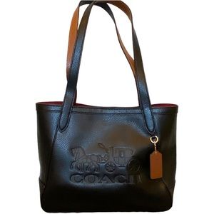 NWT Coach Tote 27 Black With Horse And Carriage (MSRP $328)